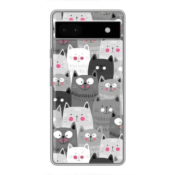 Чохол з принтом «Мальовані котики» для Google Pixel 6a