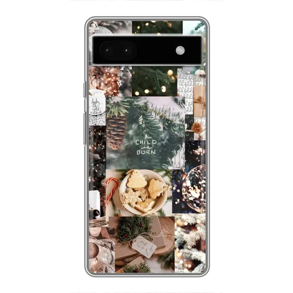 Чехол с принтом «Рождественский коллаж» для Google Pixel 6a