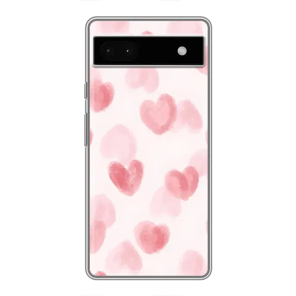 Чохол з принтом «Рожеві сердечки» для Google Pixel 6a