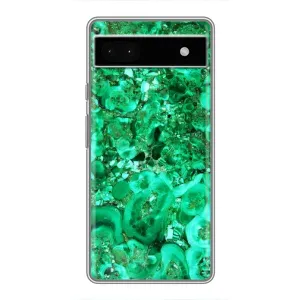 Мраморный чехол на Google Pixel 6a (VPrint) (Салатный Мрамор)