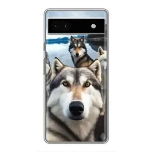 Чехол с Хаски для Google Pixel 6a - (AlphaPrint) (Селфи ХАски)