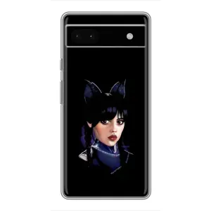 Чехлы Венсдей на Google Pixel 6a Уэнсдей (AlphaPrint) (серьезная Уэнздей)
