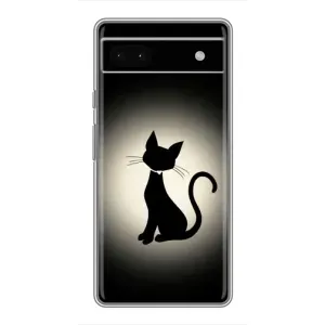 Чохол з принтом для Google Pixel 6a (AlphaPrint) Модні коти (Силует котика)