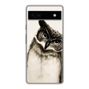 Чехол с птицами на Google Pixel 6a (VPrint) (Сова)