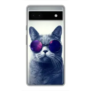 Чохол з принтом для Google Pixel 6a (AlphaPrint) Модні коти (Стильний кіт)