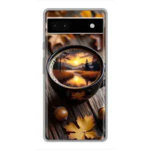 Чехол с уникальным дизайном «Осень с кофе» для Google Pixel 6a (Темный кофе)