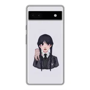 Чехлы Венсдей на Google Pixel 6a Уэнсдей (AlphaPrint) (Уэнздей и Вещь)