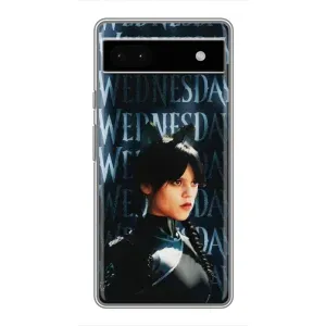 Чехлы Венсдей на Google Pixel 6a Уэнсдей (AlphaPrint) (Уэнздей кошка)