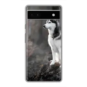 Чехол с Хаски для Google Pixel 6a - (AlphaPrint) (Верный пес)