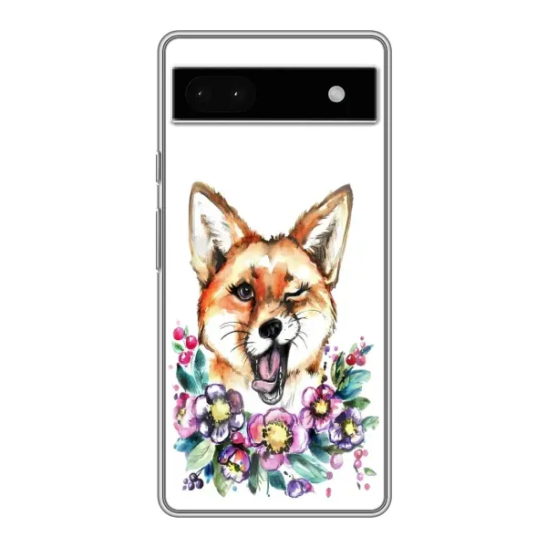 Чехол с принтом «Веселая лисичка» для Google Pixel 6a