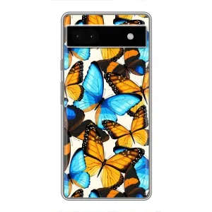 Чехол с принтом для Гугл Пиксель 6а - (Прикольные) (AlphaPrint) (Яркие бабочки)