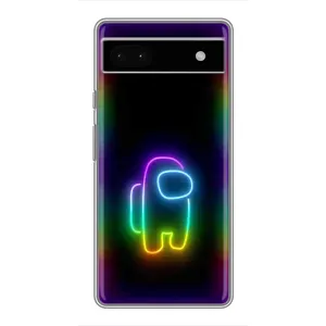 Чехол Амонг Ас для Google Pixel 6a (AlphaPrint) (Яркий скин)