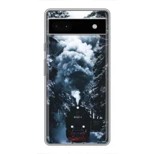 Новогодние, Праздничные Чехлы для Google Pixel 6a - 2024 год (Зимний поезд)