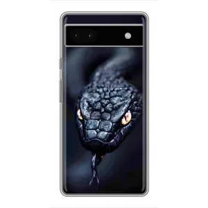 Чехол с картинкой «Хищники» для Google Pixel 6a (Черная змея)