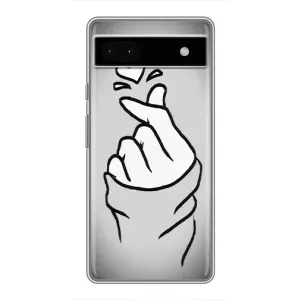 Чехол с принтом для Google Pixel 6a (AlphaPrint - Знак сердечка) (Значок Love)