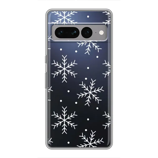Чехол с принтом «Белые снежинки» для Google Pixel 7 Pro