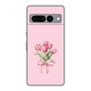 Чехол с розовым рисунком для Google Pixel 7 Pro (Букет цветов)