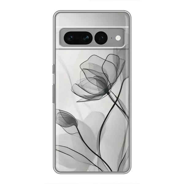 Чехол с принтом «Черные цветы» для Google Pixel 7 Pro