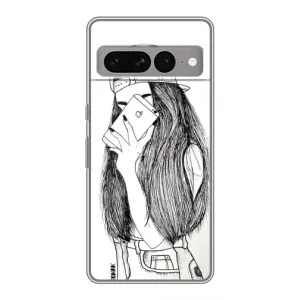 Чехол с печатью для Google Pixel 7 Pro - (Мода) (AlphaPrint) (Фото девочки)