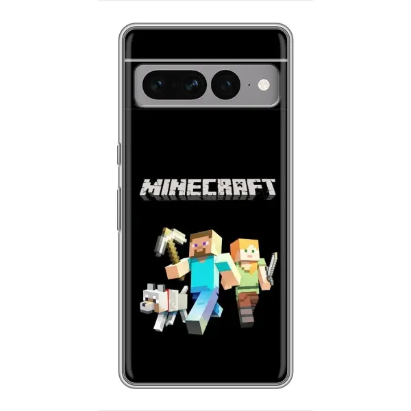 Чехол с принтом «герои Minecraft» для Google Pixel 7 Pro