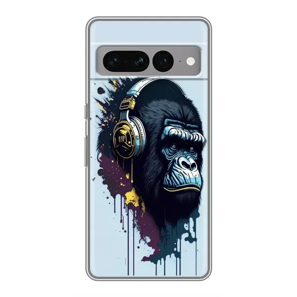 Чехол с принтом «Горилла в наушниках» для Google Pixel 7 Pro
