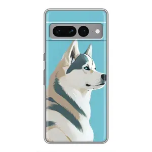 Чехол с Хаски для Google Pixel 7 Pro - (AlphaPrint) (Хаски арт)