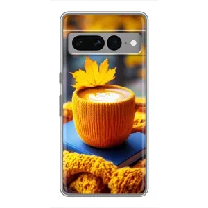 Чехол с уникальным дизайном «Осень с кофе» для Google Pixel 7 Pro (Кофе на желтом пледе)