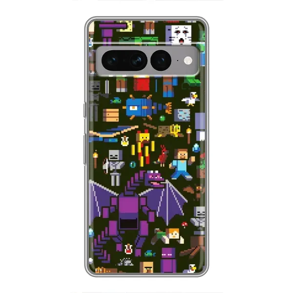 Чехол с принтом «Коллаж Майнкрафт» для Google Pixel 7 Pro