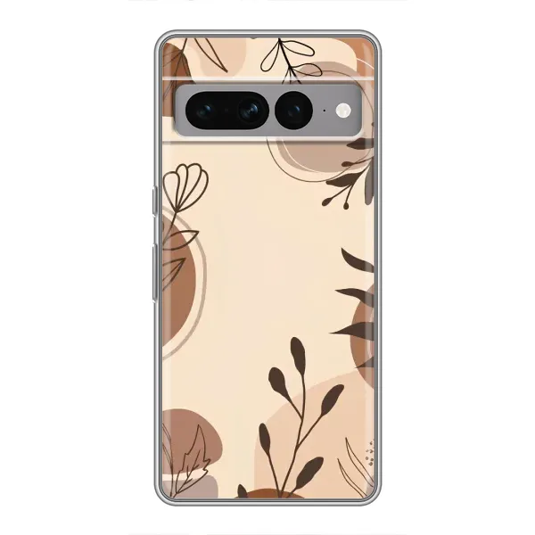 Чехол с принтом «Коричневые цветы» для Google Pixel 7 Pro