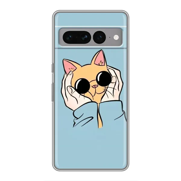 Чехол с принтом «Котик в очках» для Google Pixel 7 Pro