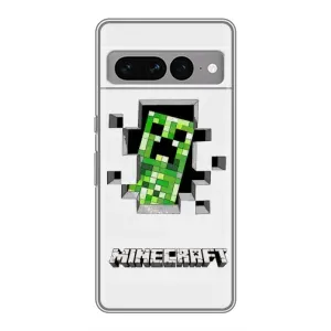 Чехол Майнкрафт на Google Pixel 7 Pro (AlphaPrint) Minecraft (крипер Майнкрафт)