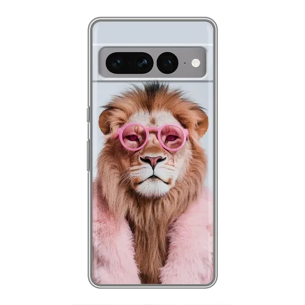 Чохол з принтом «Лев в окулярах» для Google Pixel 7 Pro
