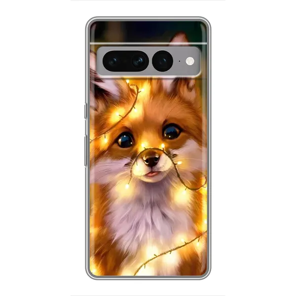 Чохол з принтом «Лисичка в гірляндах» для Google Pixel 7 Pro