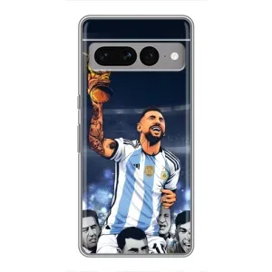 Чехлы для Google Pixel 7 Pro (Leo чемпион) (AlphaPrint) (Месси с кубком)