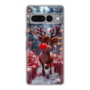 Яркий чехол для Google Pixel 7 Pro с Зимними Оленятами (Олень среди подарков)