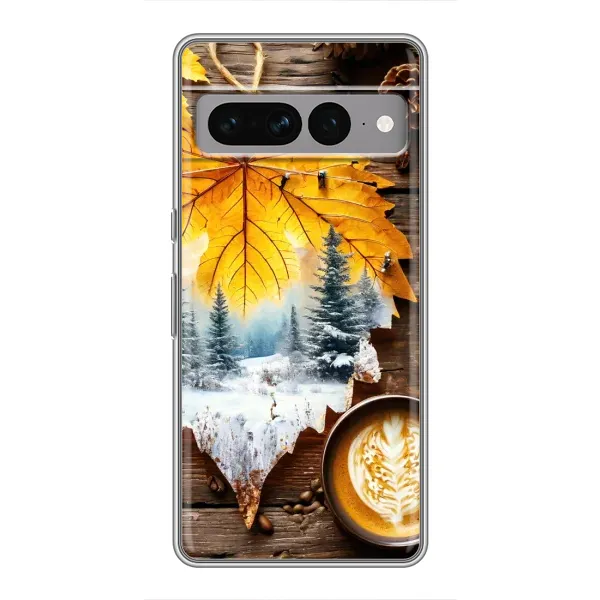 Чехол с принтом «Осенне-зимний кофе» для Google Pixel 7 Pro