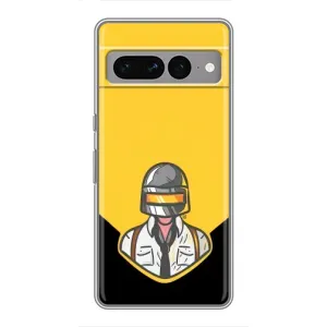 Чехол PUBG для Гугл Пиксель 7 Про (AlphaPrint) (Пабг в шлеме)