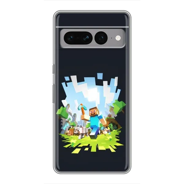 Чехол с принтом «персонажи Minecraft» для Google Pixel 7 Pro
