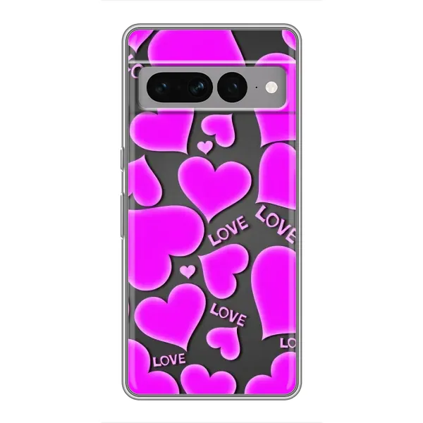 Чехол с принтом «Pink hearts» для Google Pixel 7 Pro