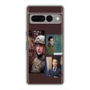 Чехол для Google Pixel 7 Pro (AlphaPrint - с принтом Зеленского) (Президент)
