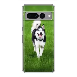Чехол с Хаски для Google Pixel 7 Pro - (AlphaPrint) (Радостный Хаски)
