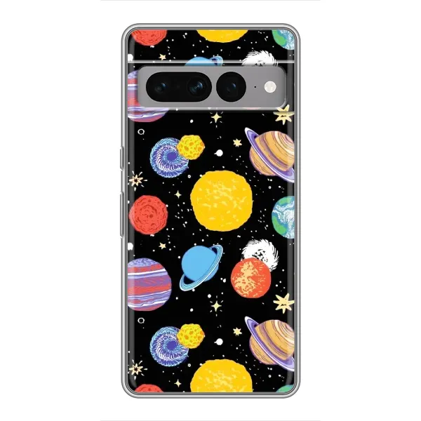 Чехол с принтом «Рисованные планеты» для Google Pixel 7 Pro Чехол с принтом «Рисованные планеты» для Google Pixel 7 Pro