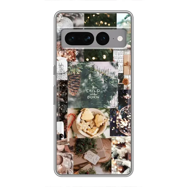 Чехол с принтом «Рождественский коллаж» для Google Pixel 7 Pro