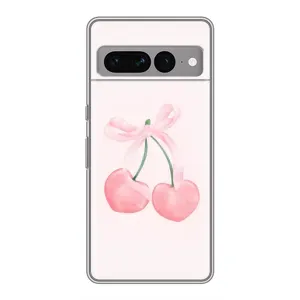 Чехол с розовым рисунком для Google Pixel 7 Pro (Розовые вишни)