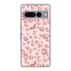 Чехол с розовым рисунком для Google Pixel 7 Pro (Розовый леопард)