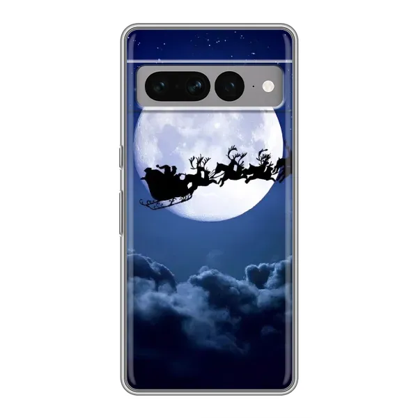 Чехол с принтом «Санта - луна» для Google Pixel 7 Pro