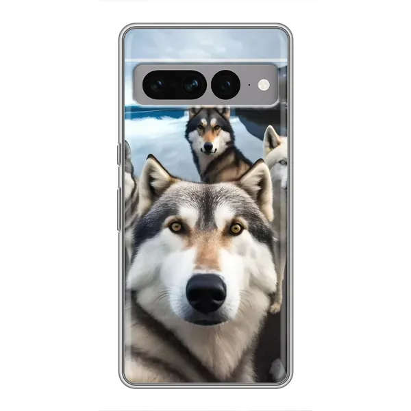 Чохол з принтом «Селфі Хаскі» для Google Pixel 7 Pro