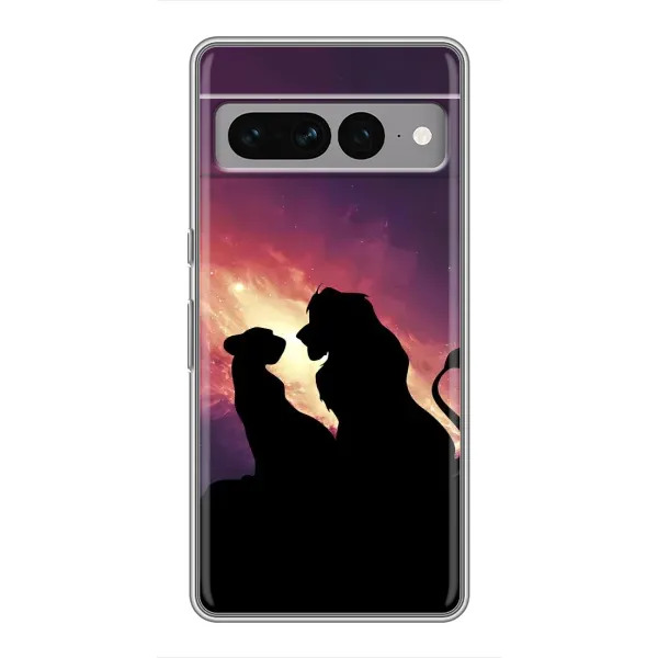 Чехол с принтом «Силуэт Симба и Налу» для Google Pixel 7 Pro