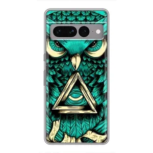 Чехол с птицами на Google Pixel 7 Pro (VPrint) (Сова с глазом)