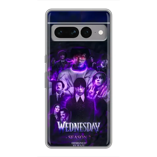 Чехол с принтом «Фиолетовая магия Уэнздей» для Google Pixel 7 Pro